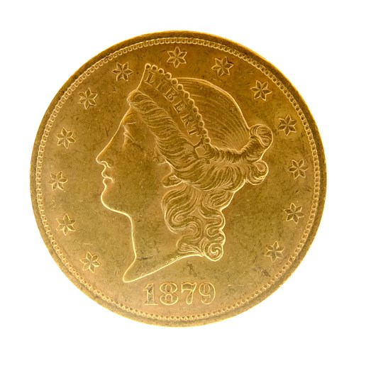 .. - Zlatá mince USA 20 Dollar Double Eagle-Hlava Svobody 1879 S San Francisko,zlato 900/1000, hrubá hmotnost 33,436 g