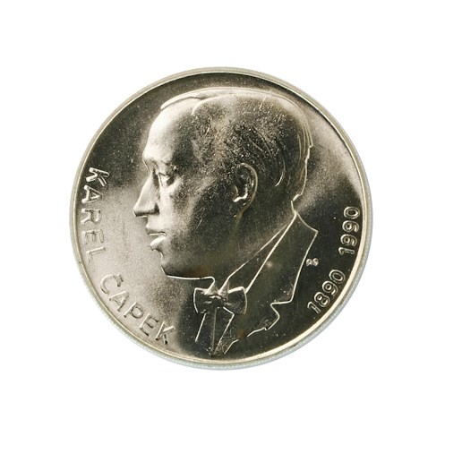 .. - Pamětní stříbrná mince vydaná ke 100 výročí narození Karla Čapka 1990 100 Kč, stříbro 500/1000, hrubá hmotnost 13 g