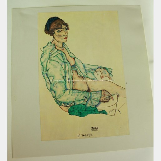 Egon Schiele - Egon Schiele - Akvarely a rytiny