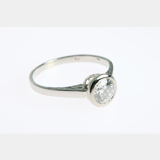 .. - Prsten s diamantem, zlato 585/1000, hrubá hmotnost 2,67 g
