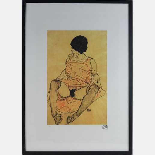 Egon Schiele - Sitting nude