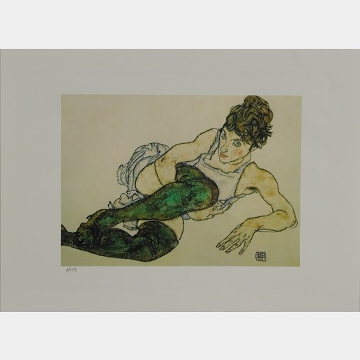 Egon Schiele - Green Stockings