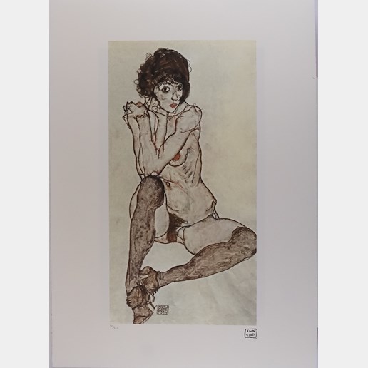Egon Schiele - Lying nude
