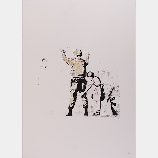 Banksy - Holčička šacující policistu