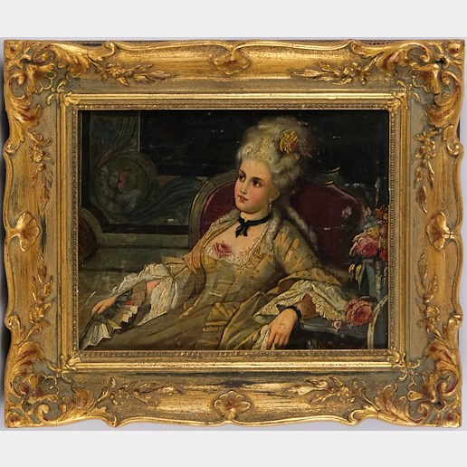 středoevropský malíř přelomu 18-19. století - Rokoková dáma