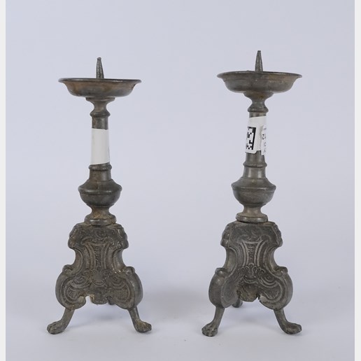 Čechy kolem roku 1800 - Dva cínové svícny