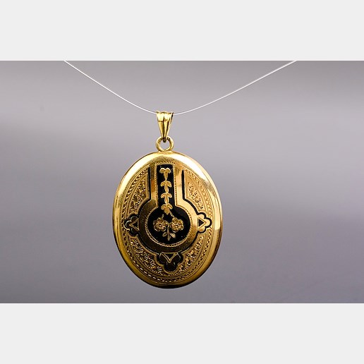 .. - Otvírací medailon, zlato 585/1000, značeno platnou puncovní značkou Z-58 "labuť", hrubá hmotnost 5,65 g