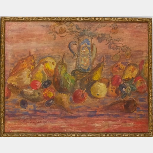Karel Chaloupka - Zátiší s ovocem a malovanou vázou