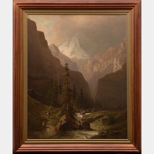 Adolf Chwala - Alpská krajina s horským potokem