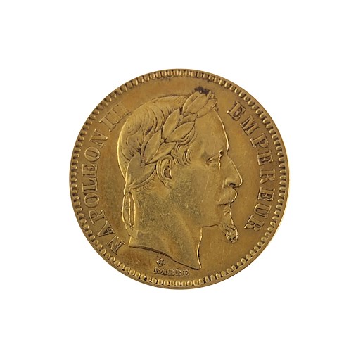 .. - Francie zlatý 20 frank NAPOLEON III. věnec 1864BB Kotva
