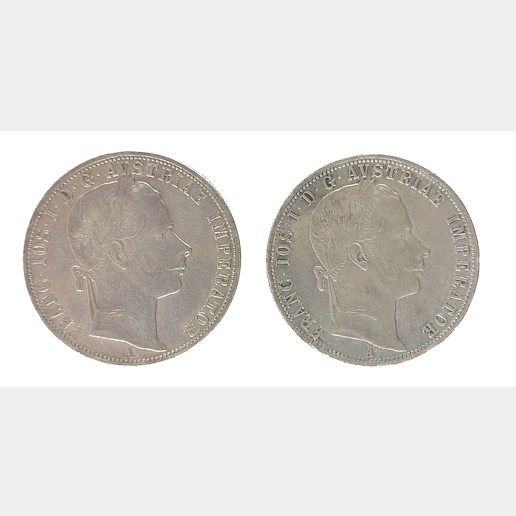 .. - Stříbro Rakousko Uhersko 1 zlatník 1860-1 A 2 kusy