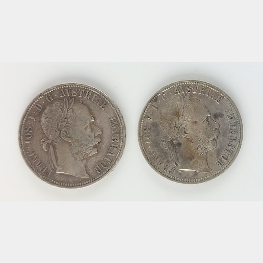 .. - Stříbro Rakousko Uhersko 1 zlatník 1887,8 2 kusy