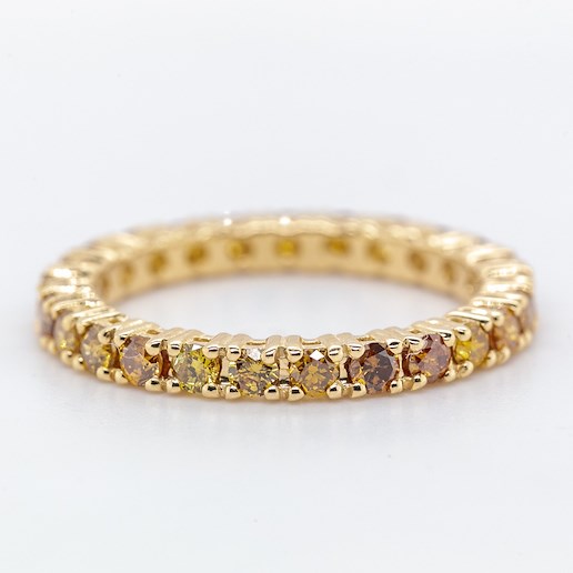 .. - Luxusní prsten s 1,05 ct fancy colors diamanty, zlato 585/1000 žluté, hrubá hmotnost 2,53 g