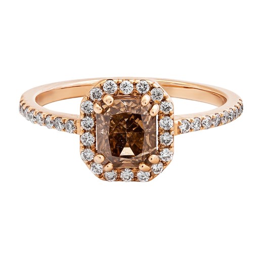 .. - Luxusní prsten s 1,03 ct fancy color diamantem, 0,23 ct diamanty, zlato 585/1000, značeno platnou puncovní značkou "labuť", hrubá hmotnost 2,332 g