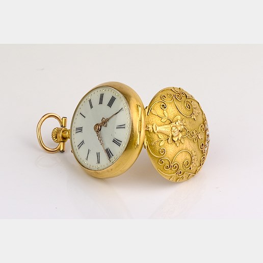 neznačeno - Dámské dvoupláštové hodinky, zlato 750/1000, hrubá hmotnost 14,40 g