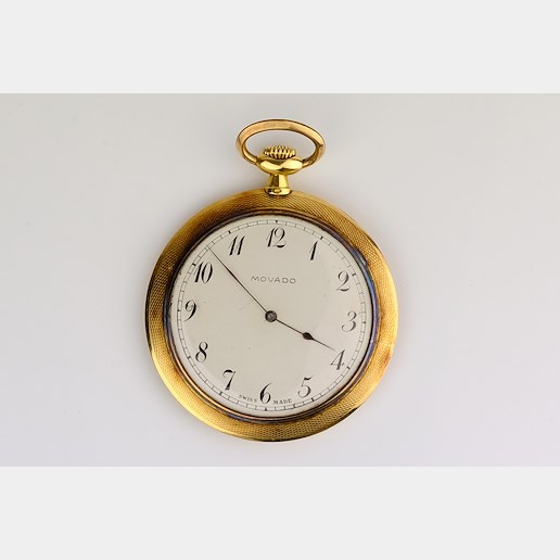 Movado - Kapesní hodinky, zlato 750/1000, hrubá hmotnost 45,90 g