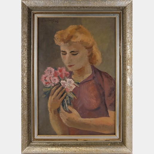 Adolf Wenig - Dívka s květinami