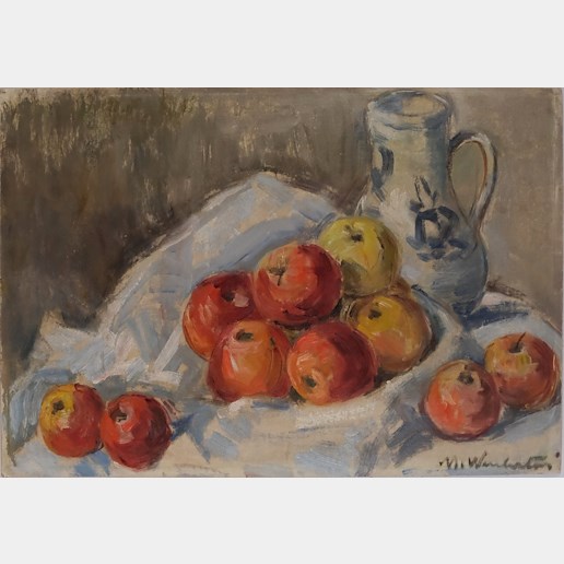 Maryša Neubertová - Zátiší s jablky a džbánem