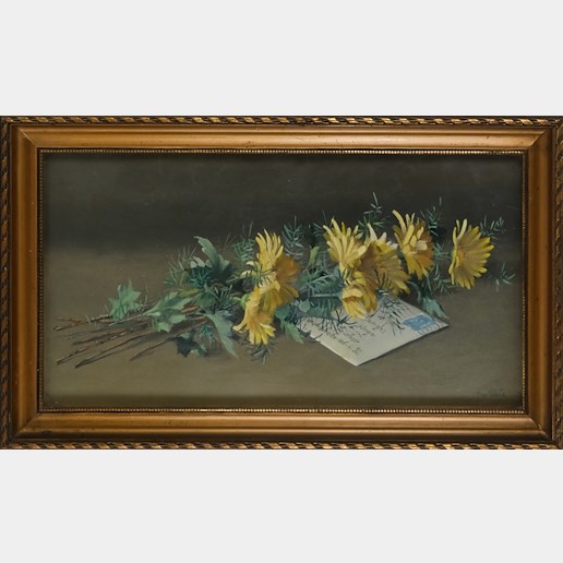 František Xaver Diblík - Žluté květy s dopisem