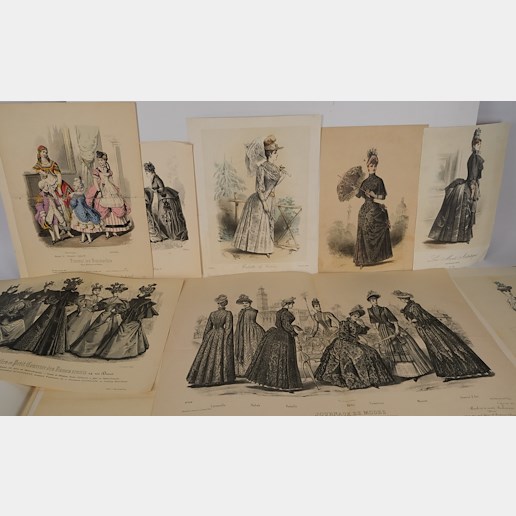 1860 - Konvolut 23 grafických listů - die Mode