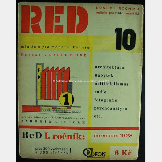 Štyrský, Tyen, Honzl, Biebl, Závada, Apollinaire, Chaplin, Mrkvička, Fučík, Šíma, Teige, Man Ray, Muzika aj. - ReD měsíčník pro moderní kulturu 7/1928