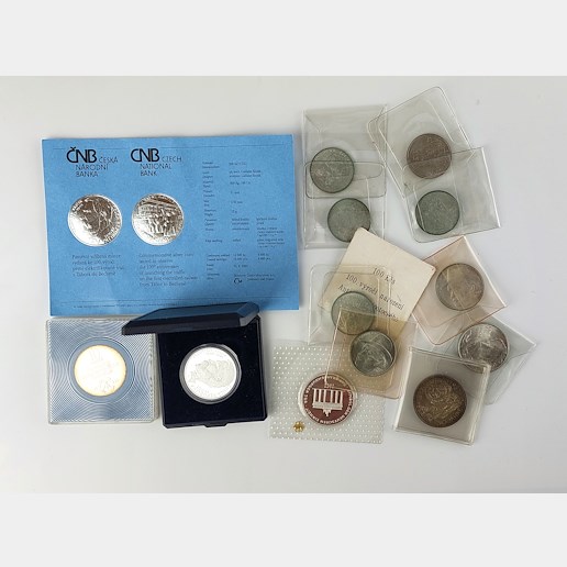 Mince - Stříbro konvolut 13 mincí Česká republika a Německo