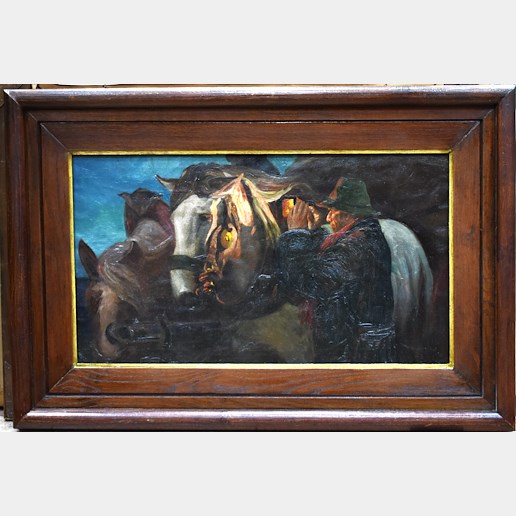 O. Schindler - Konvolut 2 obrazů - Vozka s koňmi