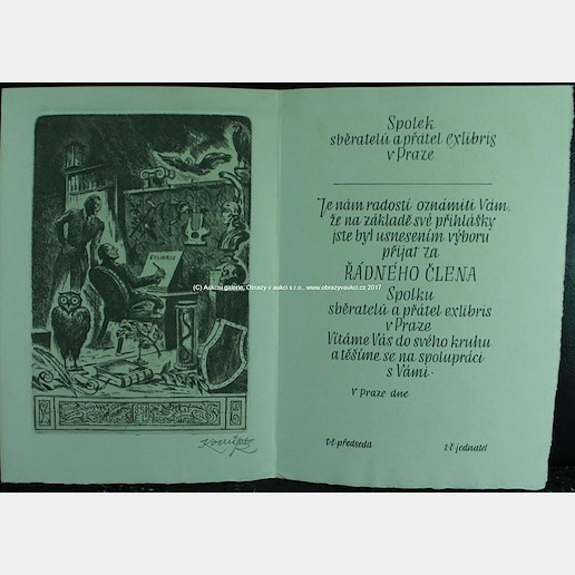 Jan. Konůpek, Karel Svolinský, Cyril Bouda, T.F.Šimon, Jílovský, V.H.B., Pavel Šimon, P. Kotas aj. - Soubor několika desítek ex libris převážně 1. pol.20.století