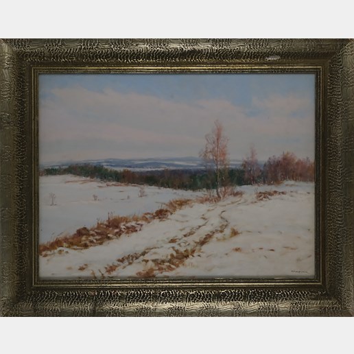 František Škrabánek - Krajina v zimě u Herálce