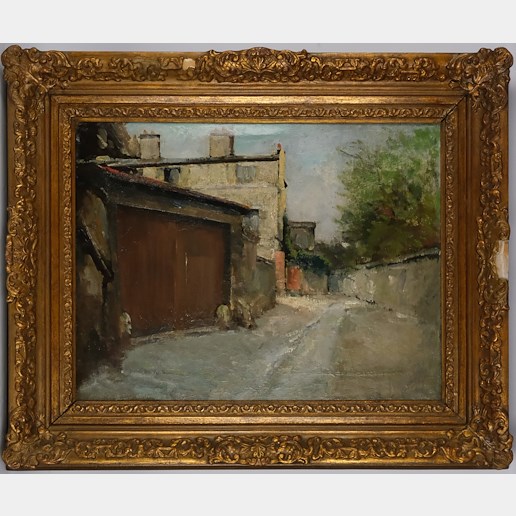 kvalitní evropský malíř přelomu 19. a 20. století - Městské zákoutí