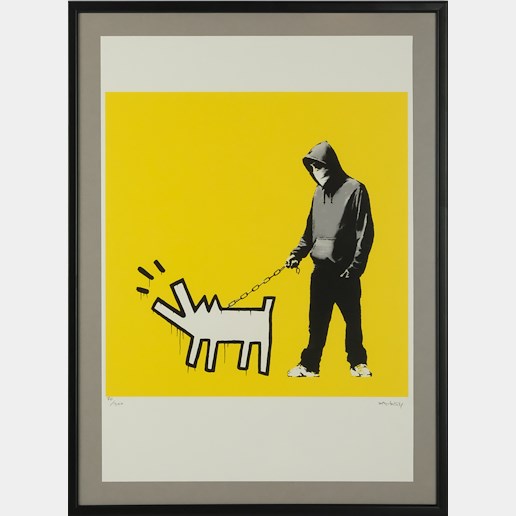 Banksy - Hoodie & Keith Haring Dog Yellow