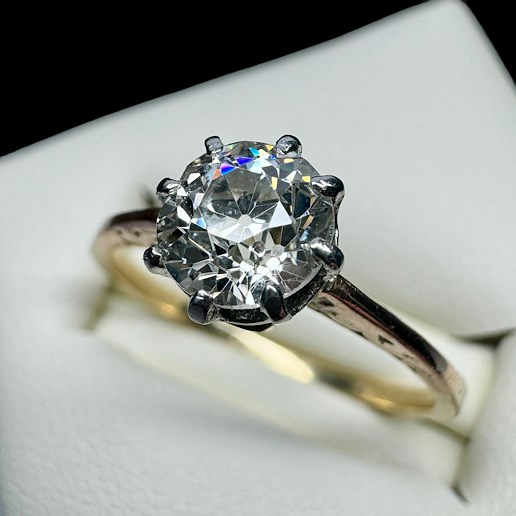 .. - Prsten Art Deco s diamantem 0,83 ct, zlato 560/1000, 416/1000,585/1000, platina 950/1000, hrubá hmotnost 2,15 g