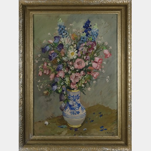 Josef Konečný - Luční kytice v malovaném džbánku