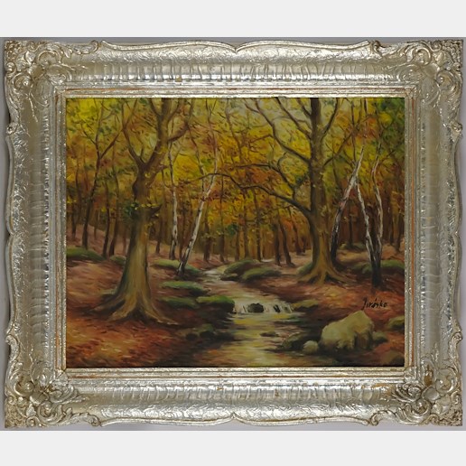 Jirásko - Podzimní les - kvalitní ručně řezaný rám