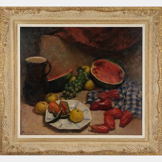 Antonín Bukolský - Zátiší s ovocem a paprikami