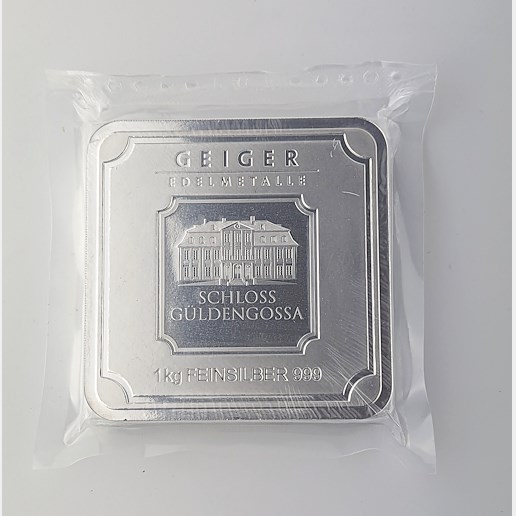 .. - Stříbrný ražený ingot 1000g zámek Guldengossa od švýcarské společnosti Geiger