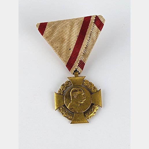 .. - Rakousko Uhersko Medaile Pamětní kříž 1848-1908 Františka Josefa I. K 60letům vlády , vojenská stuha originál