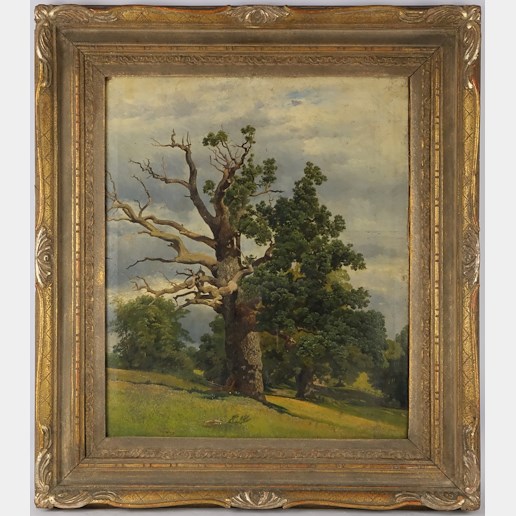 kvalitní německý malíř kolem roku 1880 - Majestátní starý dub