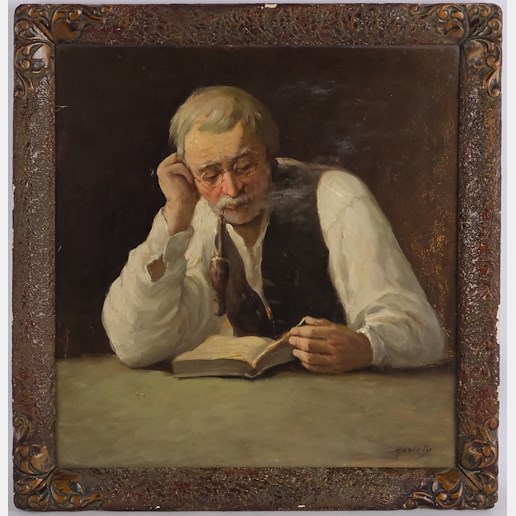 Karel Havlata - Čtenář s fajfkou