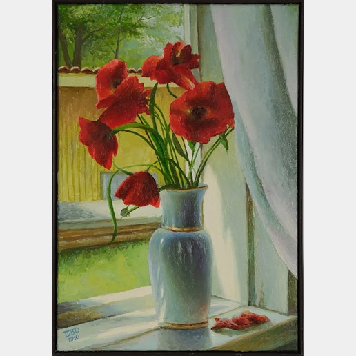 Alexandr Iljuščenko - Červené květy ve váze