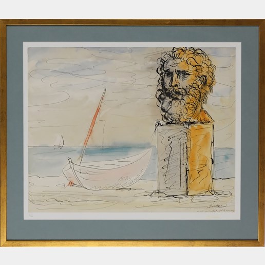 Pablo Picasso - Buste et barque