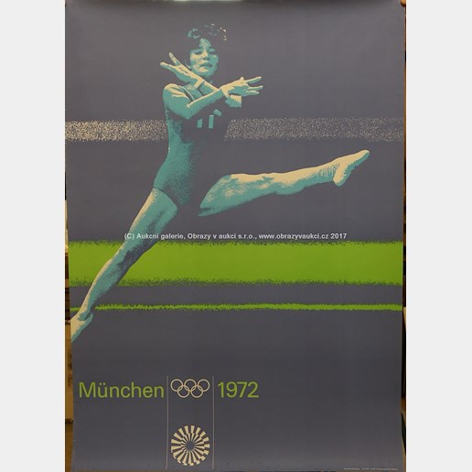 D. Frinke, Aicher, Joksch, Wirthner, Nagy - Plakát Mnichovská olympiáda 1972 - Moderní gymnastika
