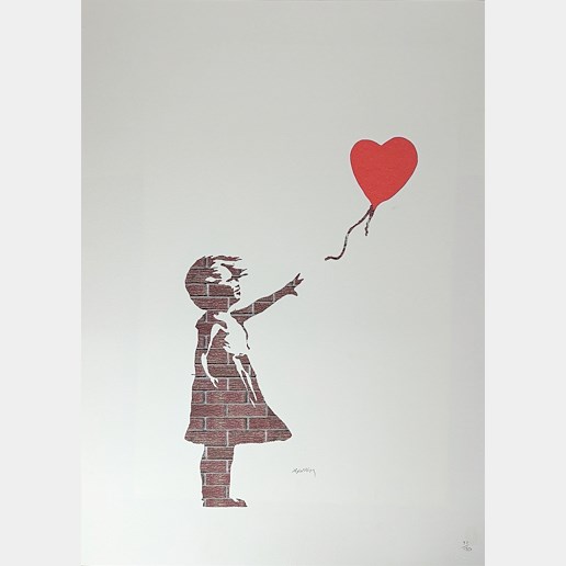 Banksy - Girl with red heart baloon