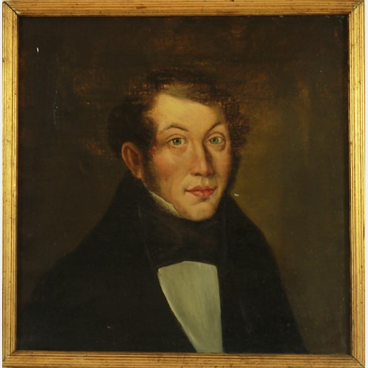 evropský malíř, kolem poloviny 19. stol. - Portrét mladého muže