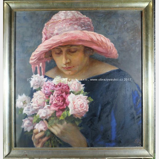 Eduard de Martini - Žena s růžemi