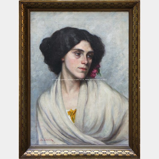 Josef Ženíšek - Žena s květinou ve vlasech