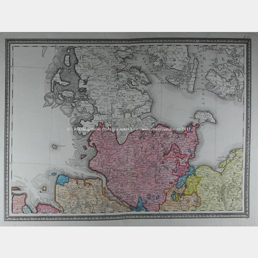 . - Mapa vévodství Holštýnského a Mapa Porýní