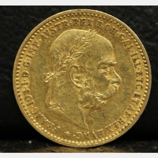 Zlatá mince - 10 Coronae, Franc Ios. I., 1897, Rakousko - Uhersko, ryzost 900/1000, hmotnost 3,38 g