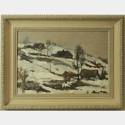 Oldřich Oplt - Horská vesnice v zimě