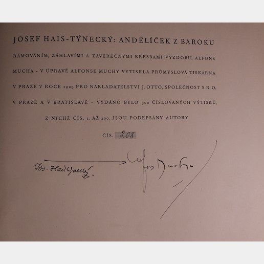 Alfons Mucha - Andělíček z baroku - PODPIS ALFONSE MUCHY